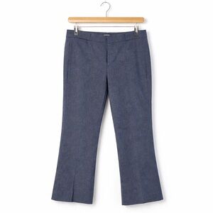 Banana Republic Sloan Crop Flare Pants 10P Navy Birdseye Bi-Stretch Twill Career